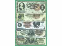 (¯ '' • .¸ (Αναπαραγωγή) Η.Π.Α. 1886 UNC -5 Τραπεζογραμμάτια "