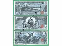 (¯`'•.¸(reproducere) SUA 1896 UNC - 3 buc. bancnote¸.•'´¯)