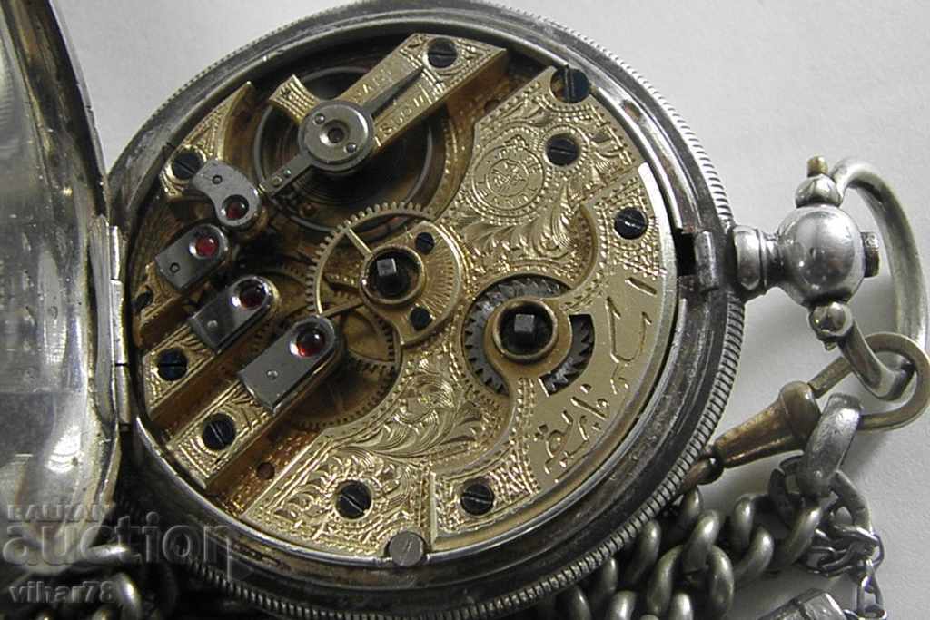Ceas de buzunar TURC-OTOMAN ARGINTIU - 6