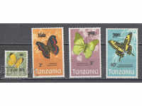 1975. Танзания. Пеперуди - надпечатка от 1973. RR