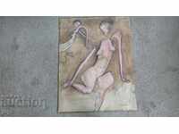 КАРТИНА ЖЕНСКА ФИГУРА (акварел)/Г.ДОНОВ