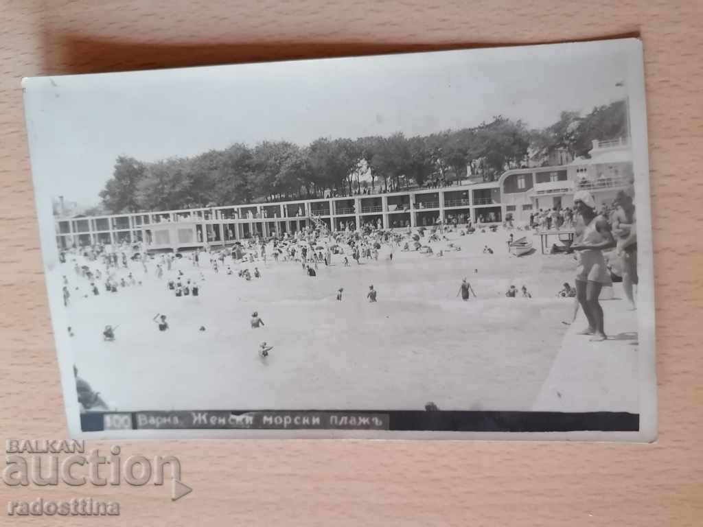 Картичка Варна Женски морски плаж 1929 г.