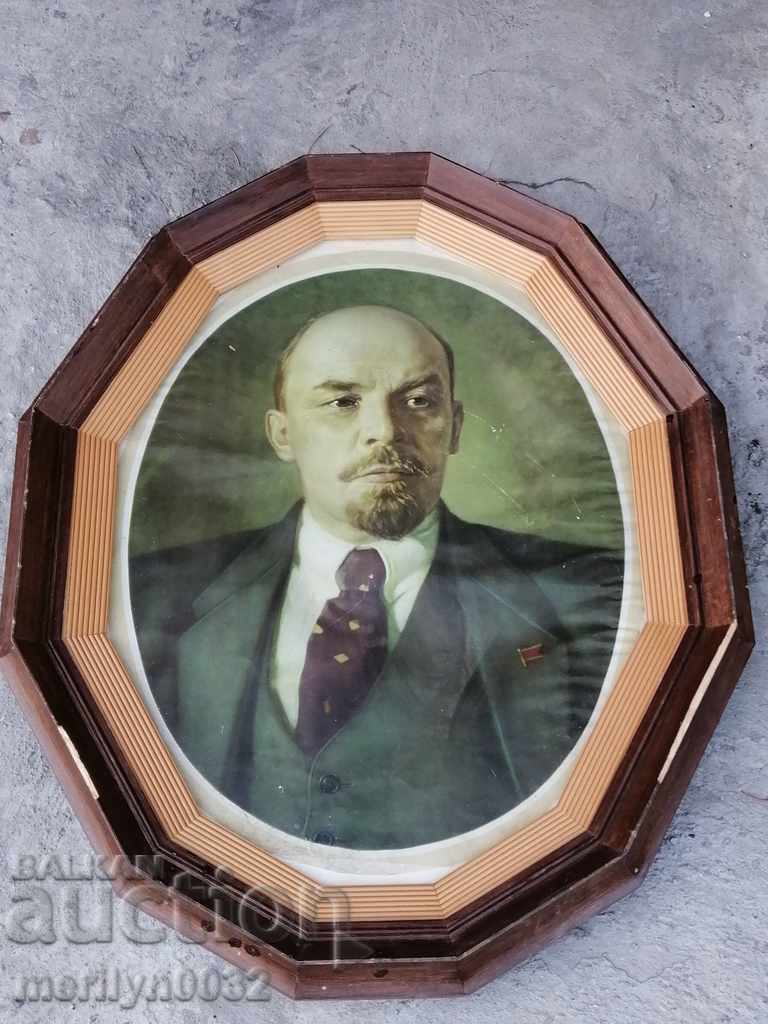 Соц репродукция снимка в рамка портрет Владимир Илич Ленин