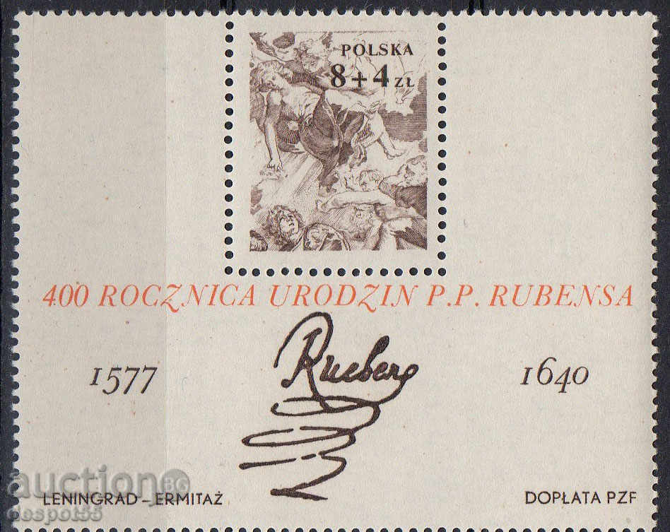 1977. Polonia. 400 de ani de la nașterea lui Rubens. Mini bloc.