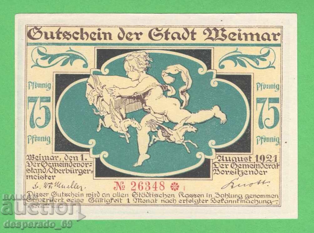 Notgeld (Weimar Republic) 1921 UNC - 75 Pfennig with price 4.00 BGN | € 2.05 Notgeld (Weimar Republic) 1921 UNC - 75 Pfennig with price 4.00 BGN | € 2.05