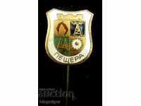Old Heraldry Badge-Cave-Coat of Arms-Heraldry-Bronze-Enamel