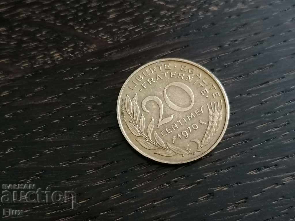 Monedă - Franța - 20 centimes | 1970