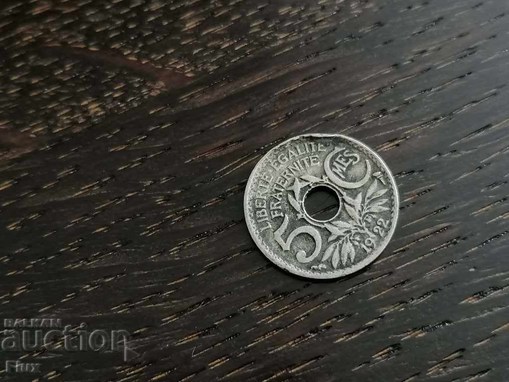 Monedă - Franța - 5 centimes | 1922