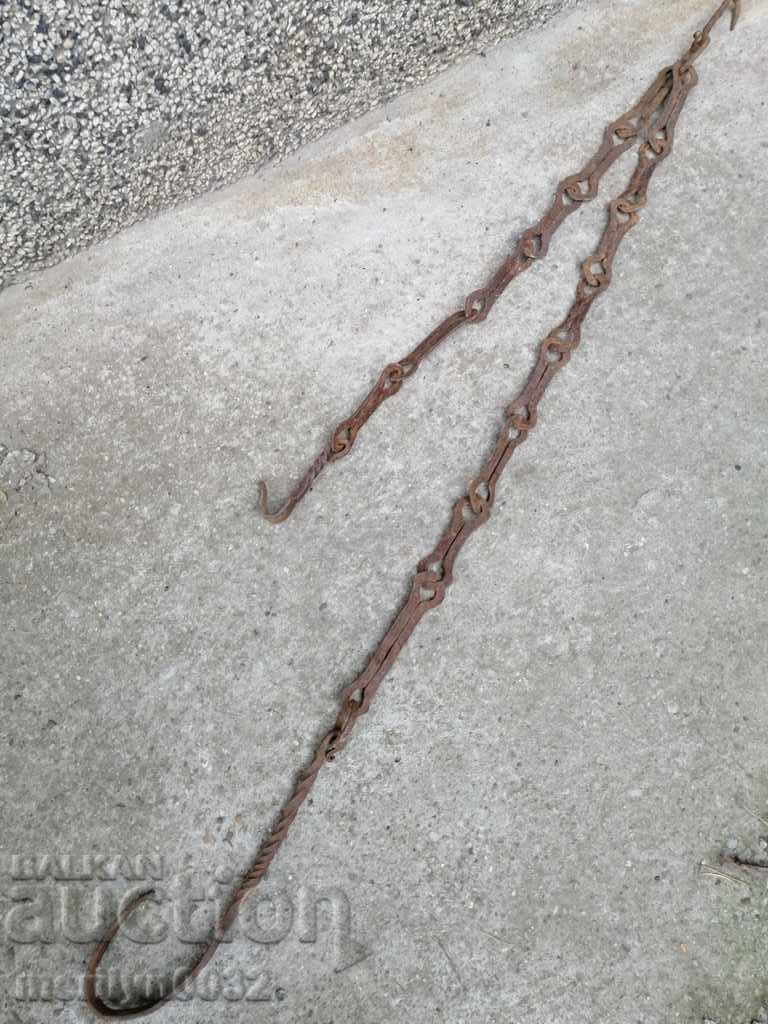 Old forged chain with hook, hearth for hearth chain hook with price 49.50 BGN | € 25.31 Old forged chain with hook, hearth for hearth chain hook with price 49.50 BGN | € 25.31