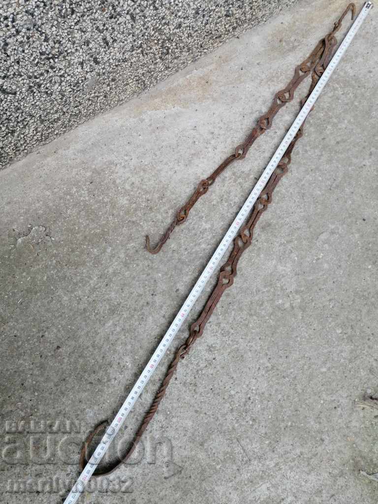 Old forged chain with hook, hearth for hearth chain hook - 7 Old forged chain with hook, hearth for hearth chain hook - 7