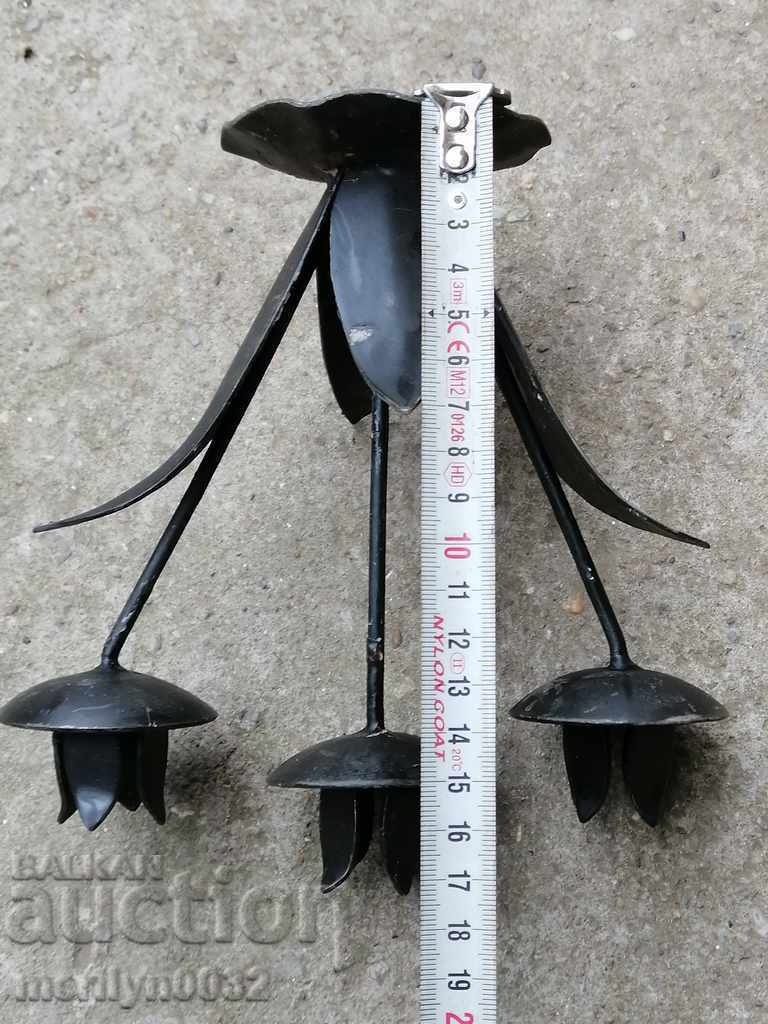 Auction Old forged candlestick, candle, candelabra Auction Old forged candlestick, candle, candelabra