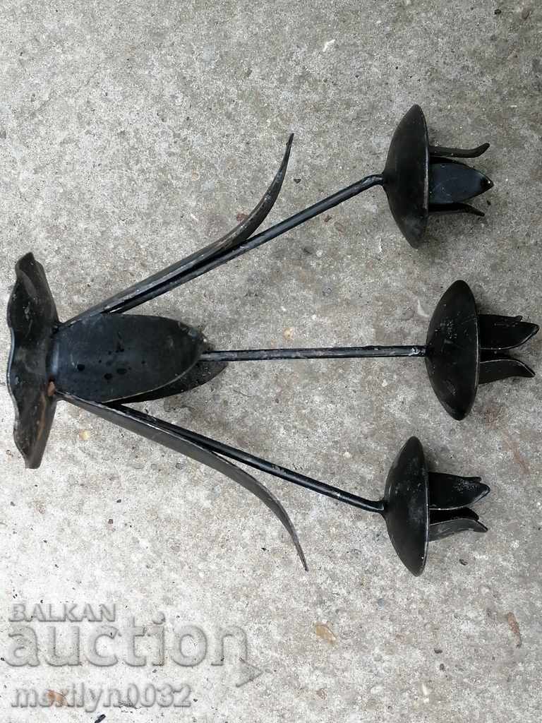 Old forged candlestick, candle, candelabra - 5 Old forged candlestick, candle, candelabra - 5