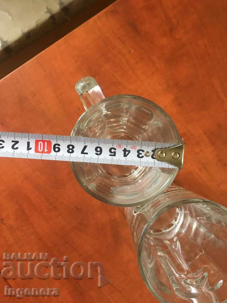 MUG GLASS EMBOSSED THICK GLASS 0.5 LITERS-2 PCS - 5