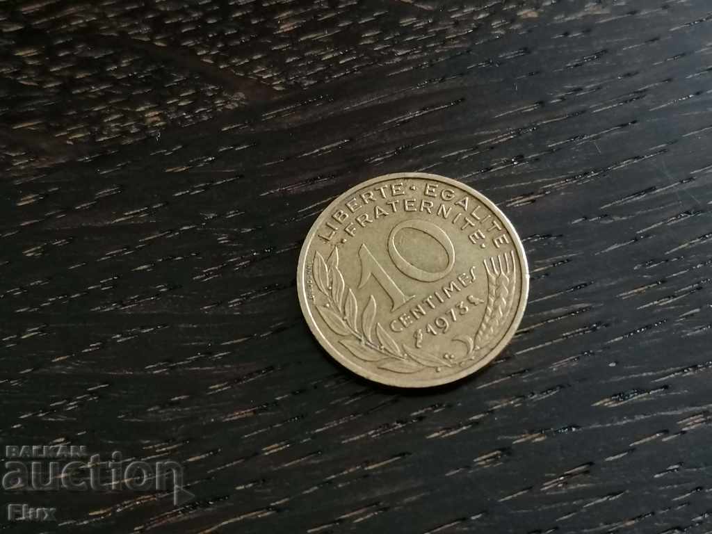 Монета - Франция - 10 сентима | 1973г.