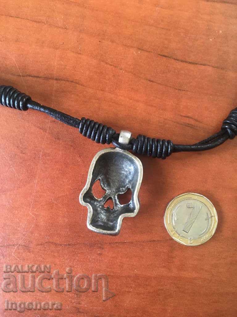 WHOLE NECK NECKLACE ROCKER SKULL METAL - 6 WHOLE NECK NECKLACE ROCKER SKULL METAL - 6