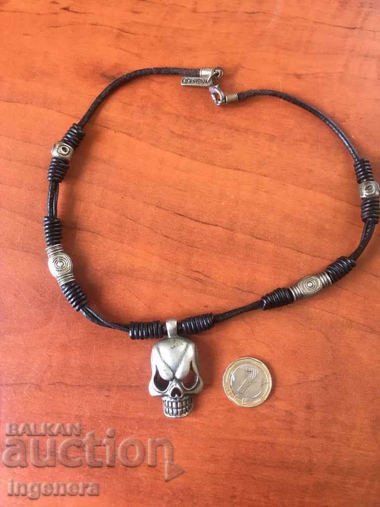 COLIER GHERDAN ȘIRAG ROCKER CRANIU METAL