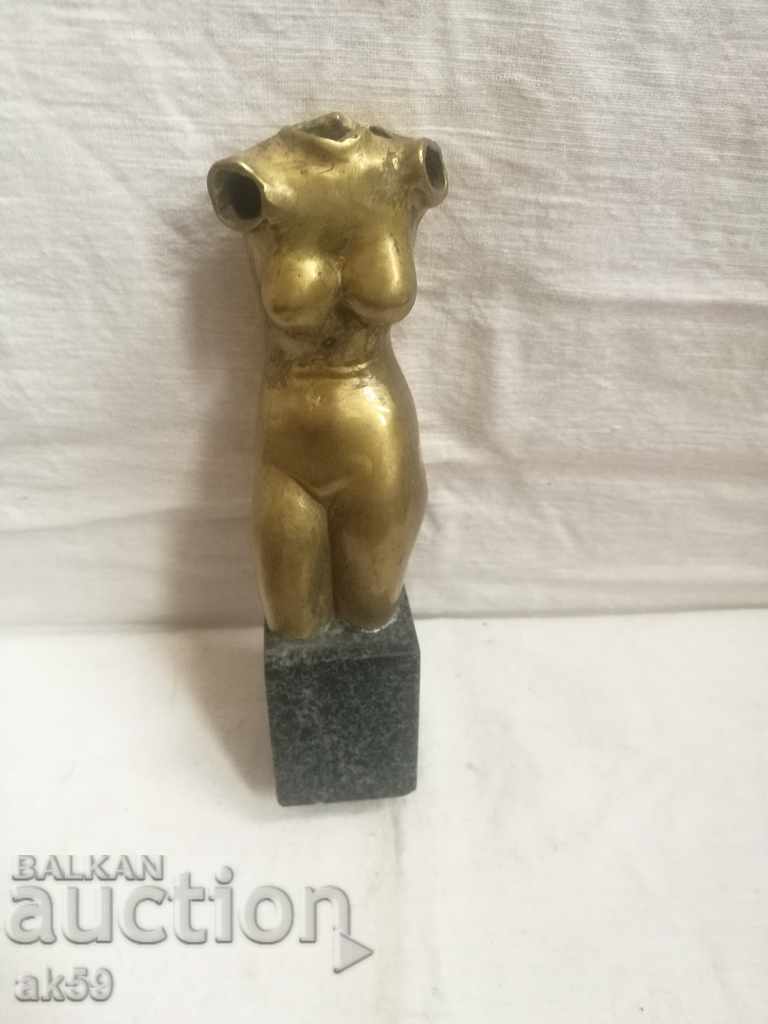 Small plastic - Torso - erotica - bronze.