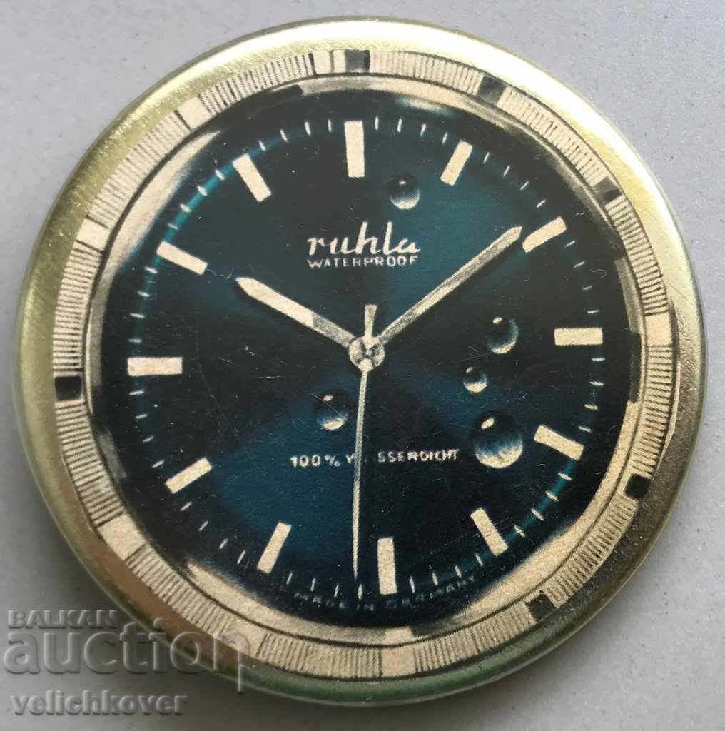 27753 GDR East Germany sign clock brand Ruhla 80s
