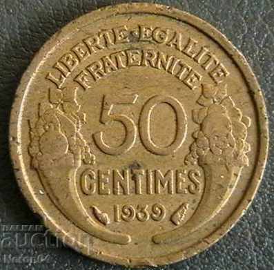 50 centime 1939, Franța