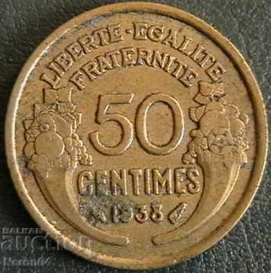50 сантима 1938, Франция