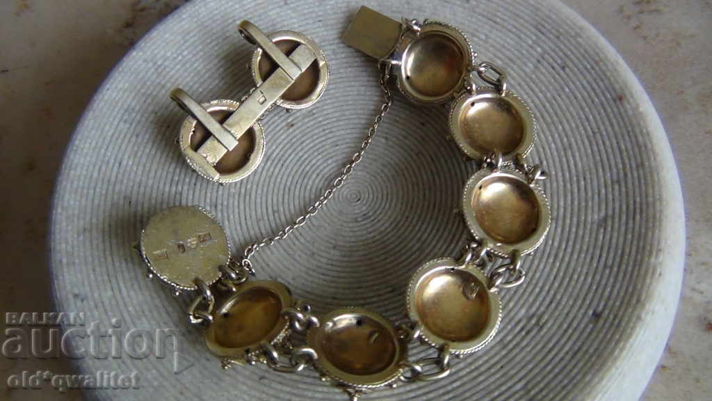 Bracelet, old handmade silver with gilding, unique - 6 Bracelet, old handmade silver with gilding, unique - 6