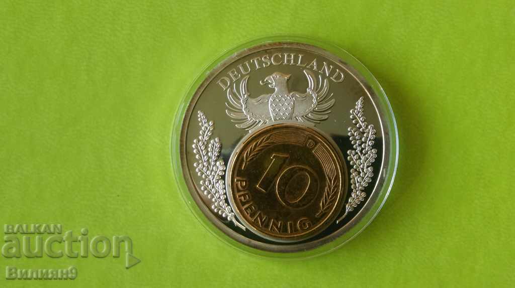European Currencies Medal - 10 pfennigs Germany Proof