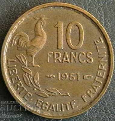 10 franci 1951, Franța
