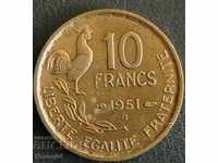 10 francs 1951 B, France