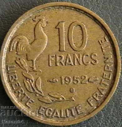10 франка 1952 В, Франция