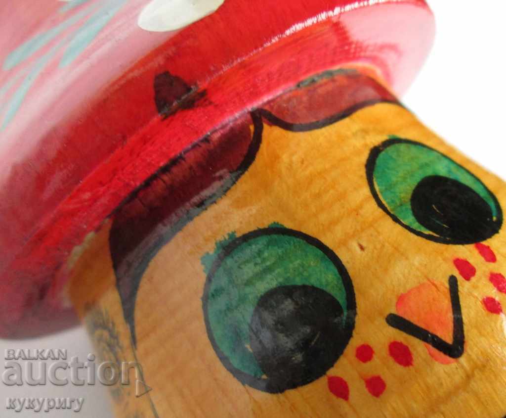 Old Russian painted figure mushroom piggy bank toy - 5
