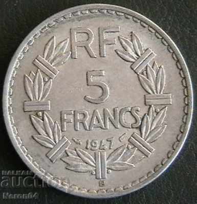 5 francs 1947 B, France