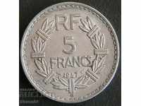 5 franci 1947 B, Franța