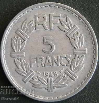 5 франка 1948 (отворена 9), Франция