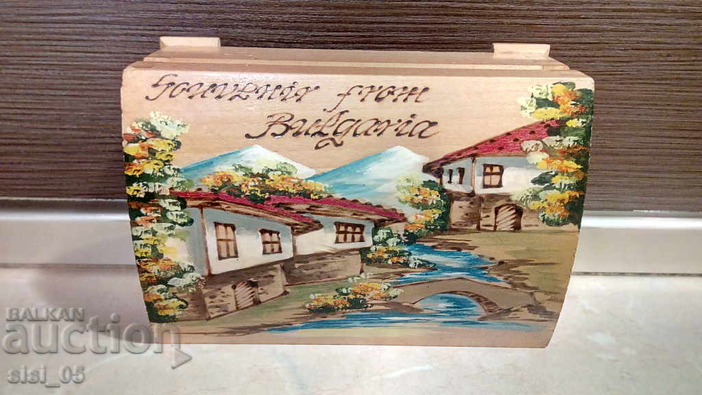 Cutie de bijuterii din lemn suvenir Bulgaria