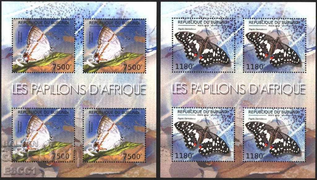Pure Blocks Fauna Insect Butterflies from 2012 Burundi with price 90.00 BGN | € 46.02