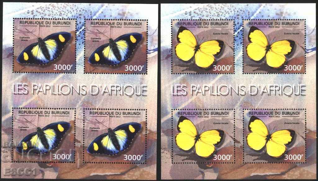 Auction  Pure Blocks Fauna Insect Butterflies from 2012 Burundi