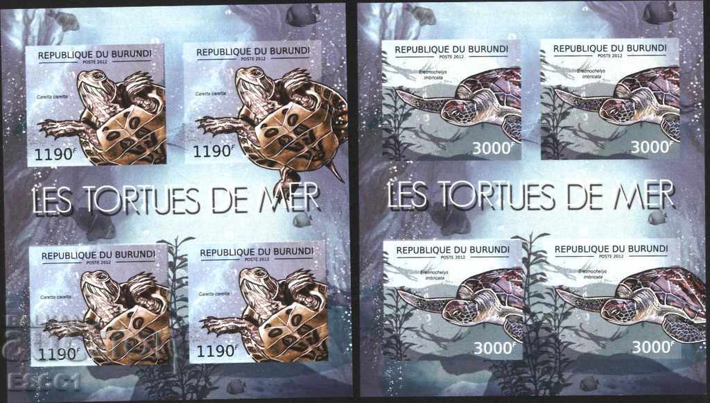 Auction Pure Blocks Perforated Turtle Fauna 2012 Burundi Auction Pure Blocks Perforated Turtle Fauna 2012 Burundi