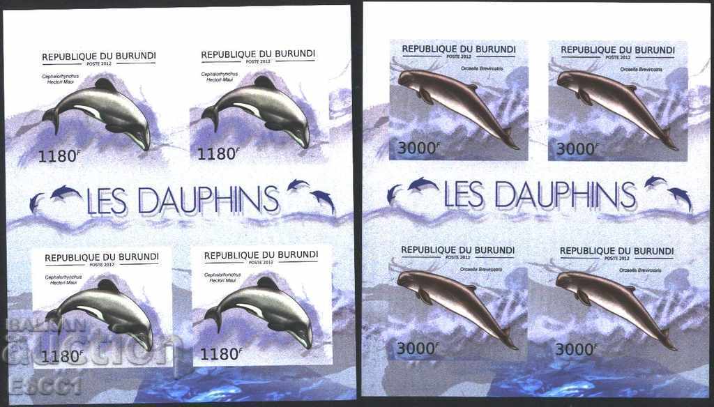 Auction Pure Blocks Perforated Dolphins Fauna 2012 Burundi Auction Pure Blocks Perforated Dolphins Fauna 2012 Burundi