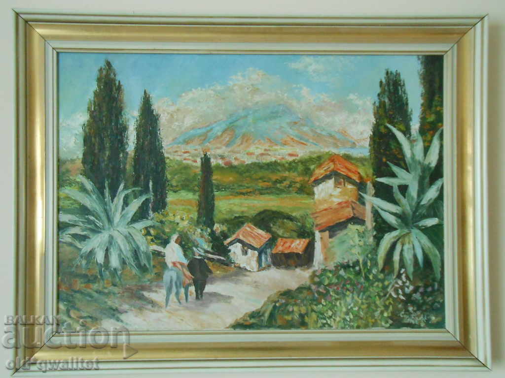 Auction Landscape - Oil painting on canvas, signed Romance Auction Landscape - Oil painting on canvas, signed Romance