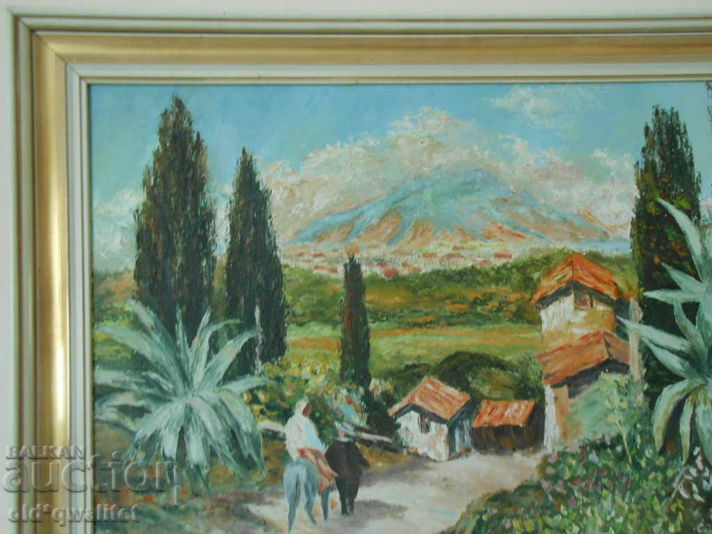 Landscape - Oil painting on canvas, signed Romance - 6 Landscape - Oil painting on canvas, signed Romance - 6