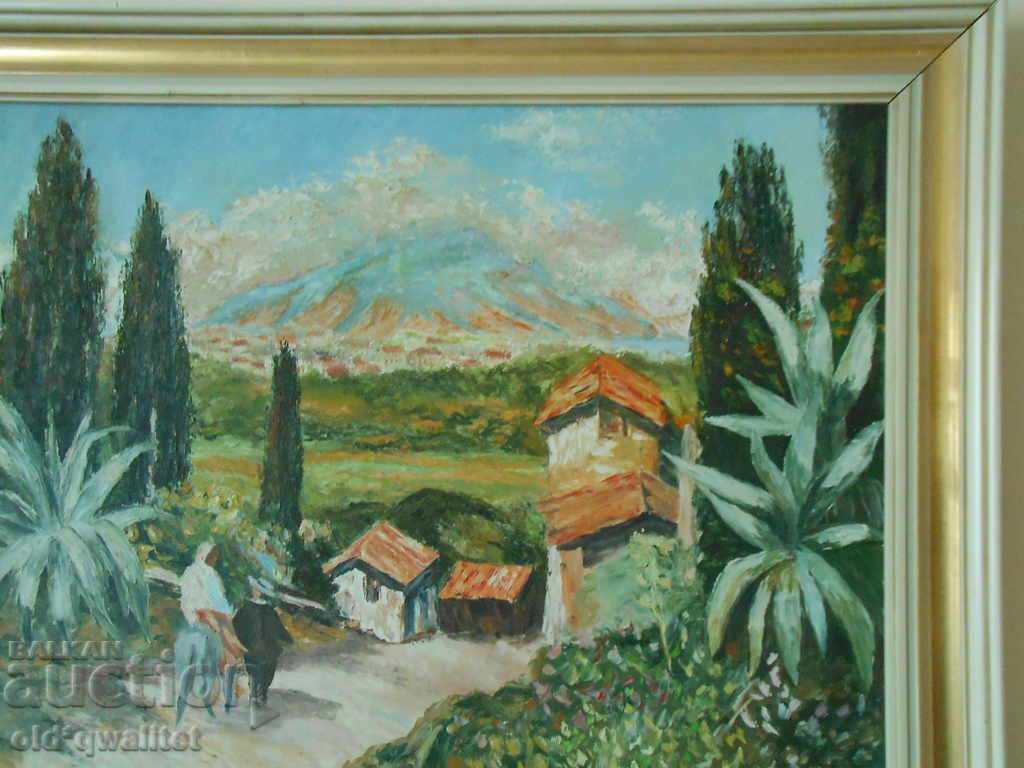 Landscape - Oil painting on canvas, signed Romance - 7 Landscape - Oil painting on canvas, signed Romance - 7