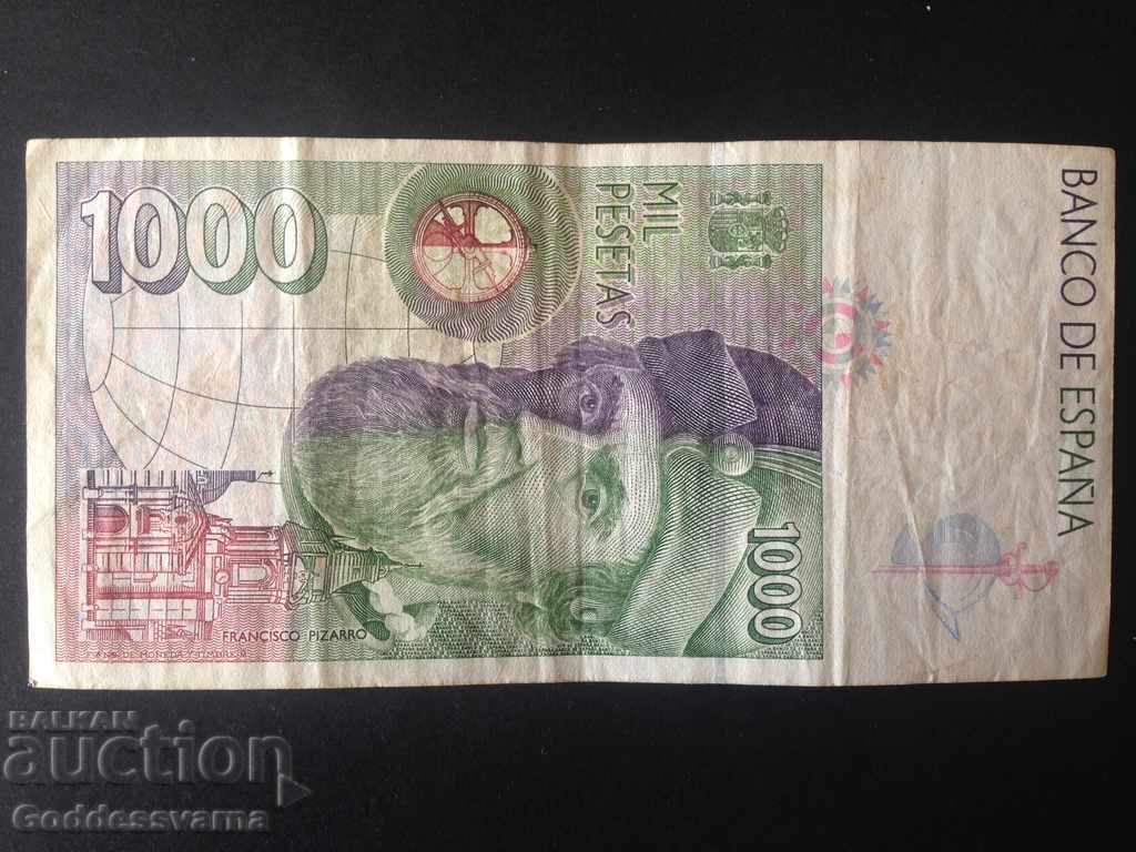 Spain 1000 Pesetas 1992 Pick 163 Ref 0889 with price 18.00 BGN | € 9.20 Spain 1000 Pesetas 1992 Pick 163 Ref 0889 with price 18.00 BGN | € 9.20