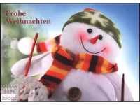 Пощенска картичка Коледа Снежен човек от Германия