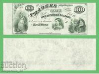 (¯`'•.¸ 100 USD din anii 1860 UNC ¸.•'´¯)