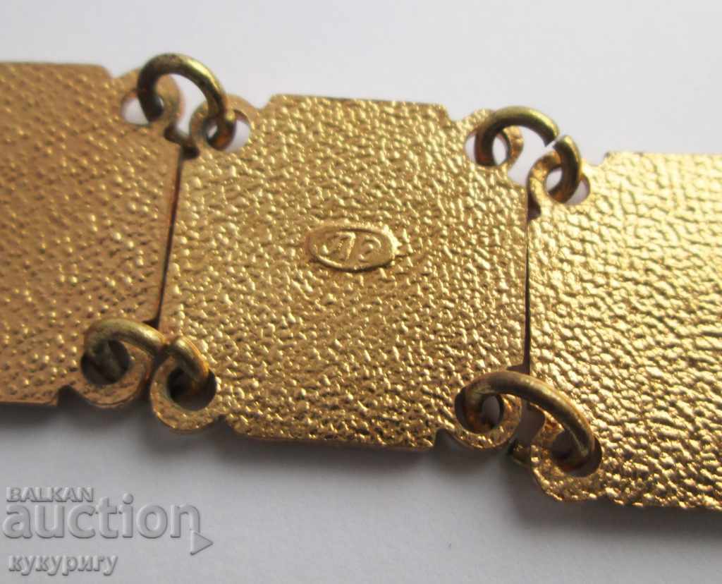 Ancient Russian Soviet Union gold plated bracelet with enamel - 6 Ancient Russian Soviet Union gold plated bracelet with enamel - 6