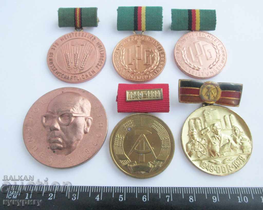 Lot of 6 different old Sots medals GDR East Germany with price 75.00 BGN | € 38.35 Lot of 6 different old Sots medals GDR East Germany with price 75.00 BGN | € 38.35