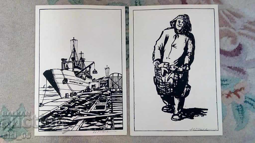 Lot 17 pcs. print, GDR graphics, Germany, Reich, ship, military - 5 Lot 17 pcs. print, GDR graphics, Germany, Reich, ship, military - 5