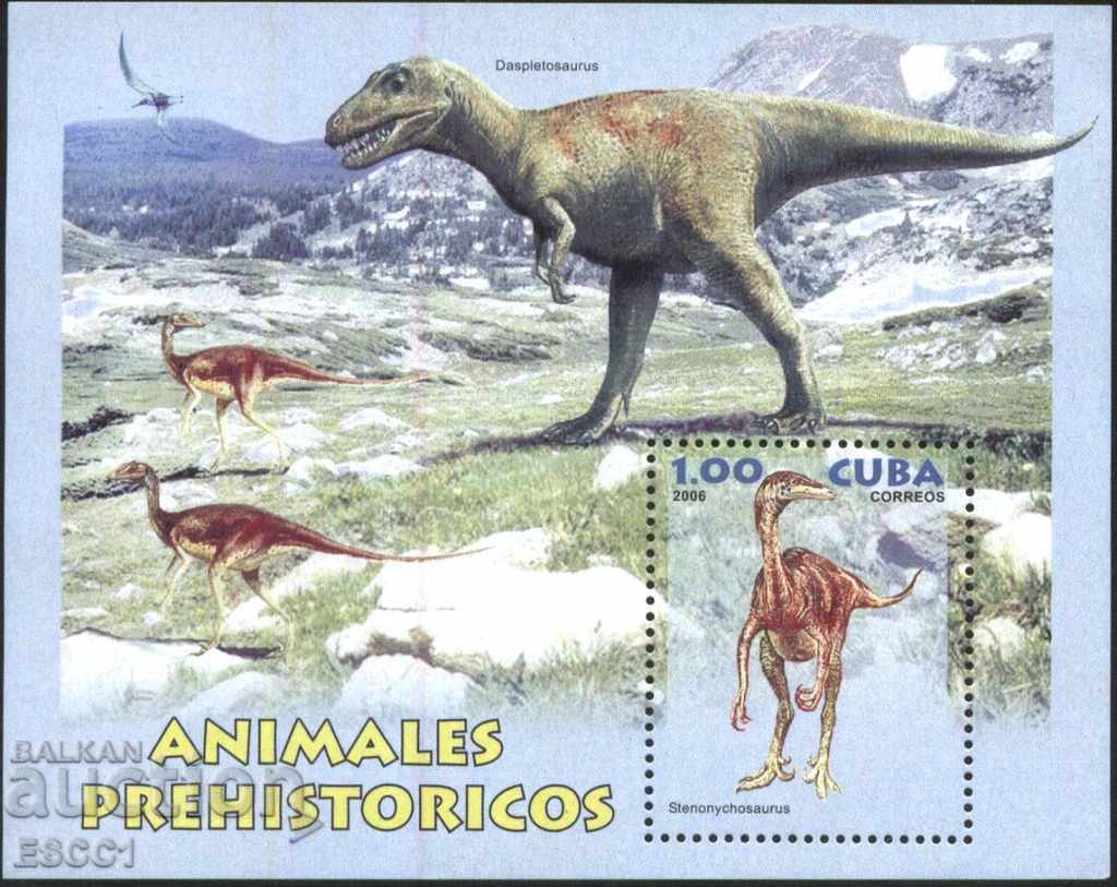 Чист блок Фауна Динозаври 2006 от Куба