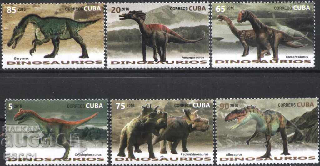 Чисти марки Фауна Динозаври 2016 от Куба