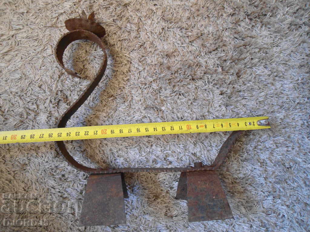 Auction Old forged metal candlestick Auction Old forged metal candlestick